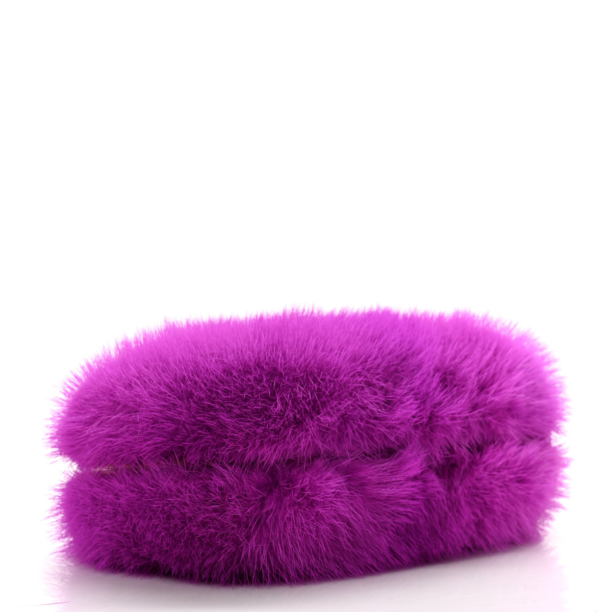 Mink Fur Britannia Skull Box Clutch Fuchsia