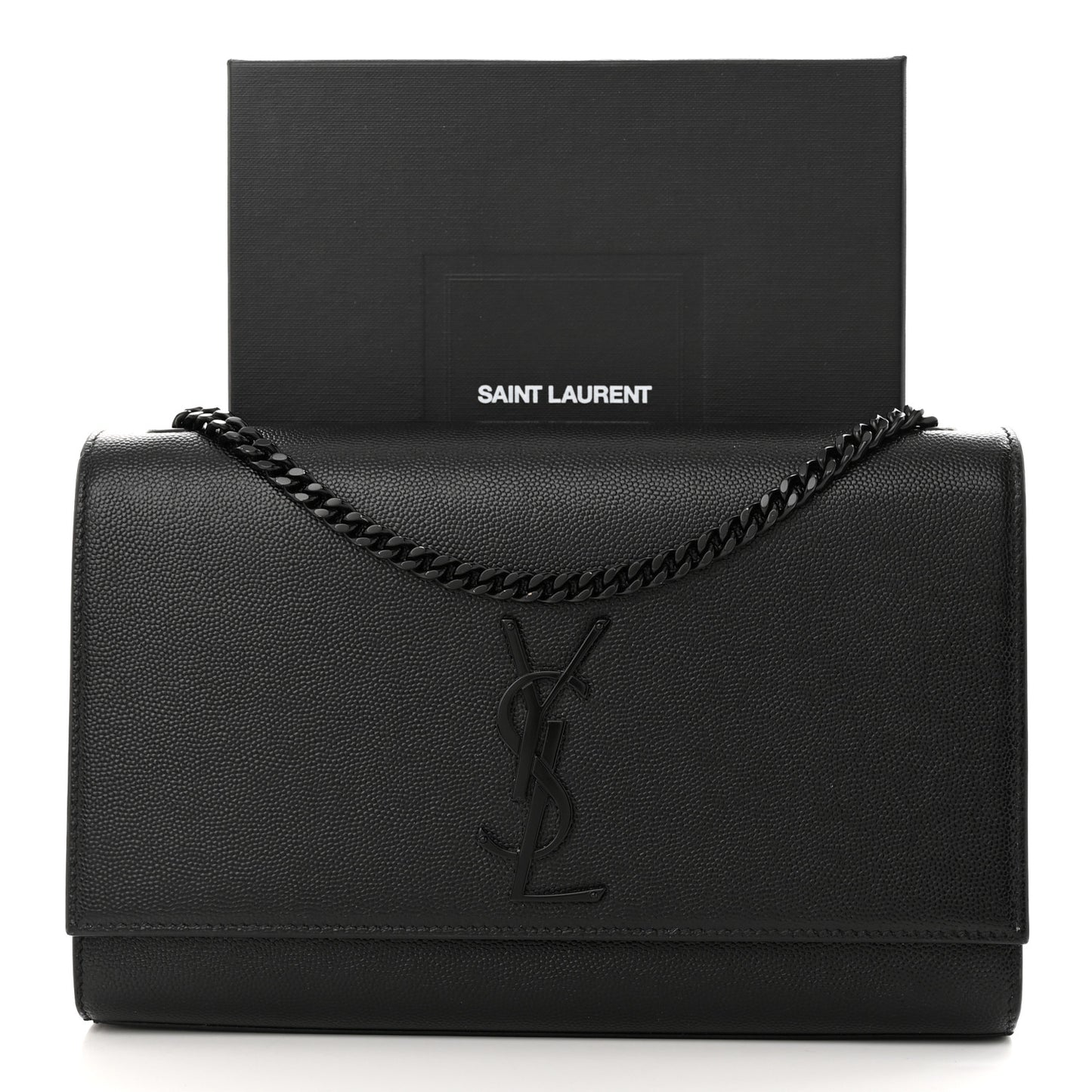 Grain De Poudre Medium Classic Monogram Monochrome Kate Satchel Black
