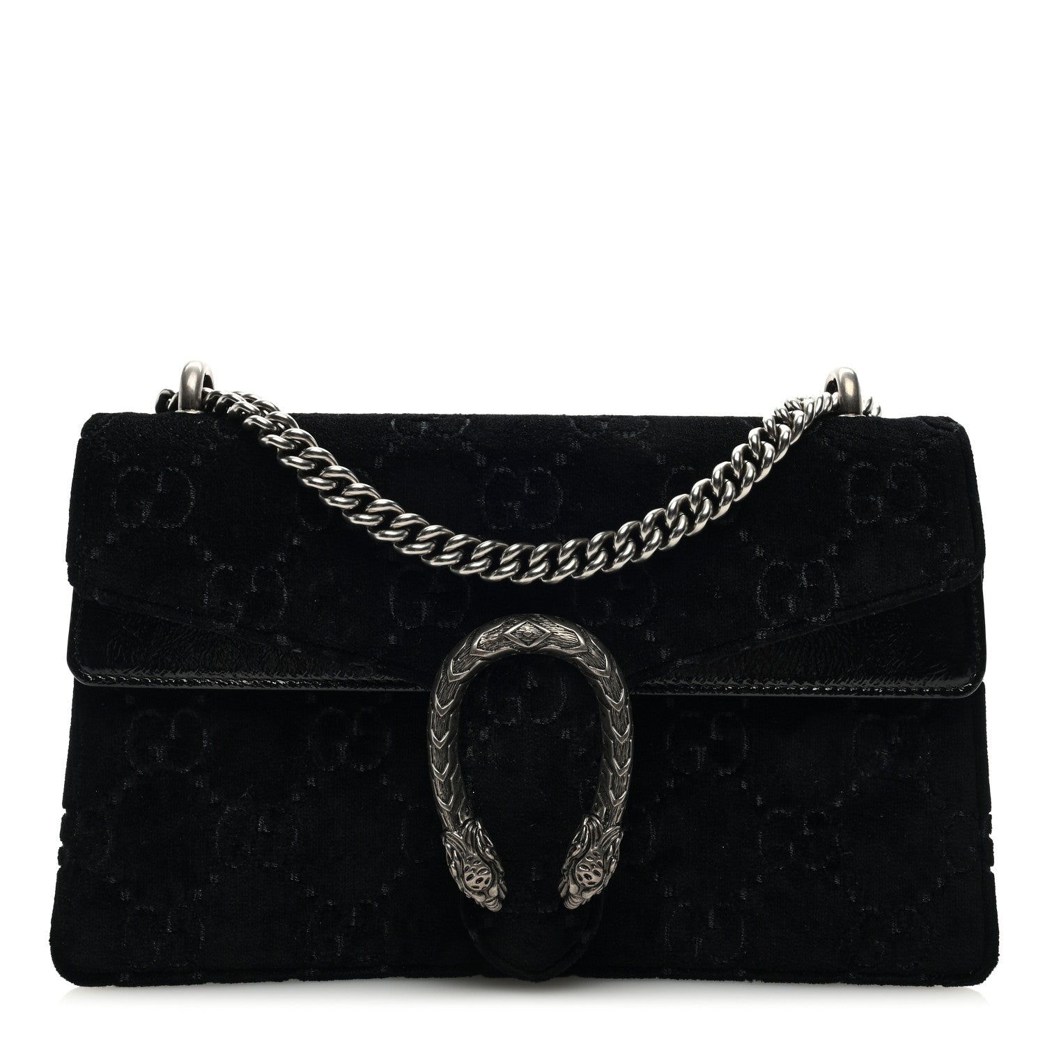Gucci Velvet GG Monogram Small Dionysus Shoulder Bag Black 1 of 9