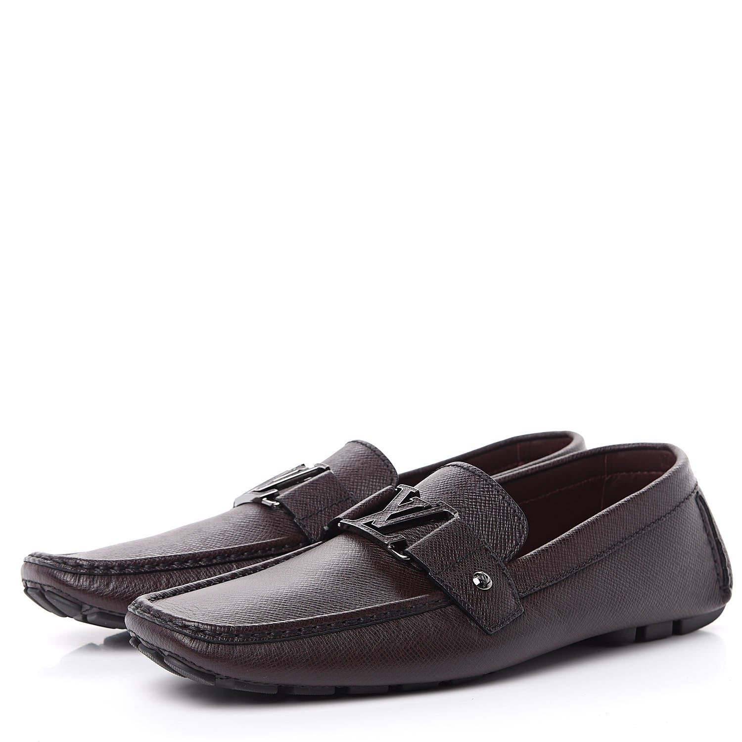 Louis Vuitton Taiga Monte Carlo Moccasin Loafers 10 Grizzli 3 of 10