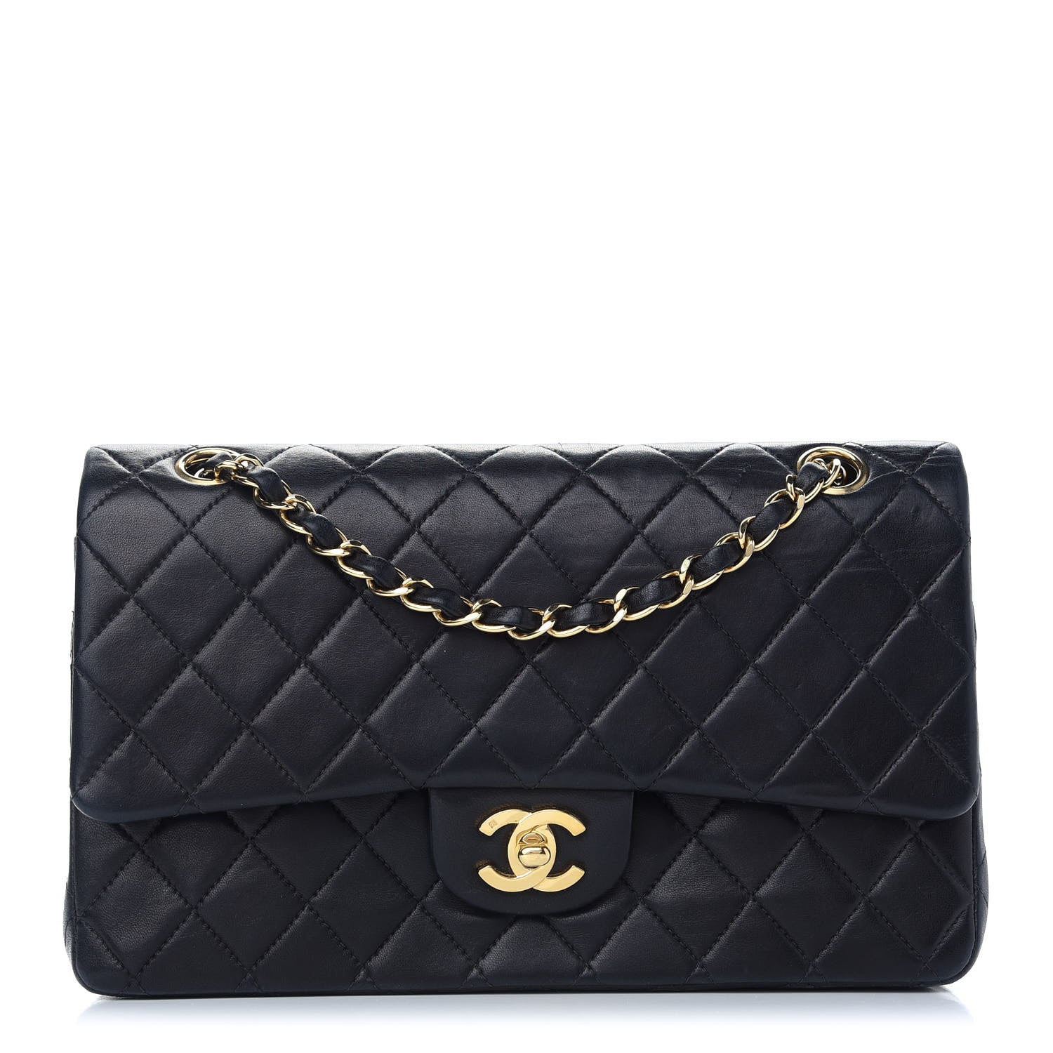 Chanel Lambskin Quilted Medium Double Flap Black 1 of 11
