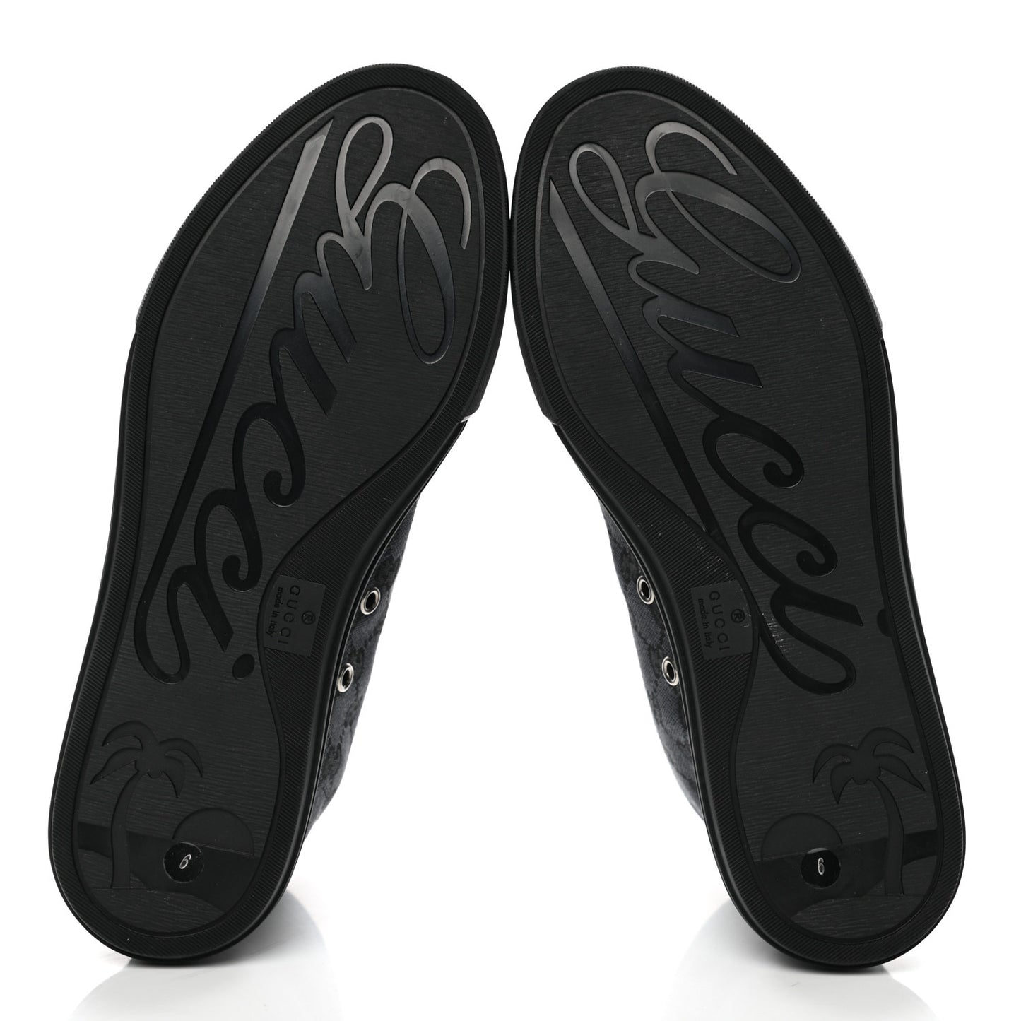 Monogram Mens High Top Sneakers 6 Black