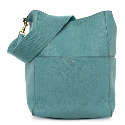 Celine Soft Grained Calfskin Sangle Bucket Bag Antarctic 1 of 11