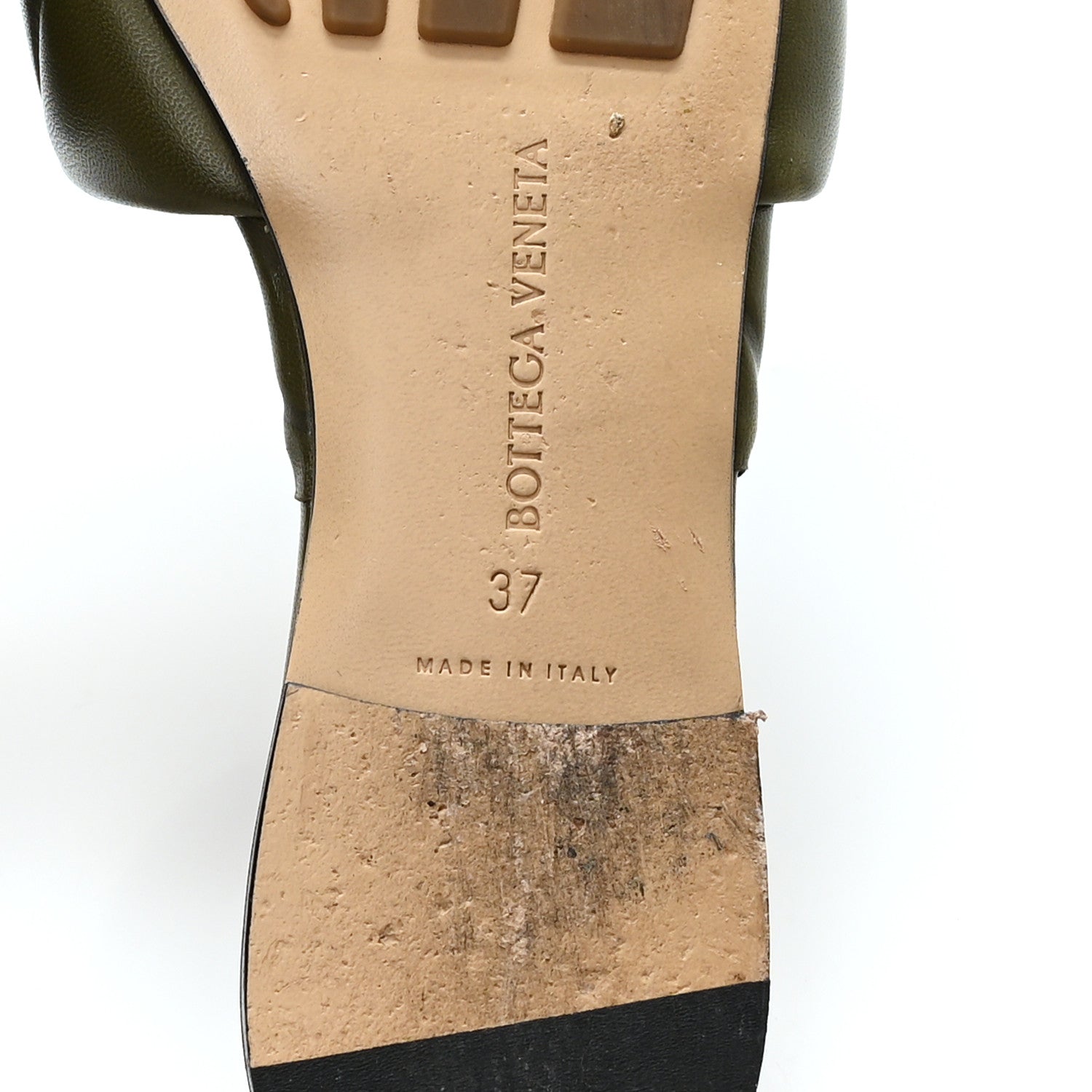 Bottega Veneta Nappa Quilted Rubber Lido Flat Sandals 37 Khaki 7 of 8
