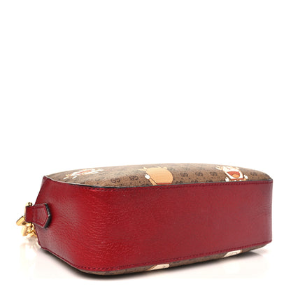 Gucci X DORAEMON Mini Vintage GG Supreme Monogram Shoulder Bag Beige Cherry Red 4 of 11