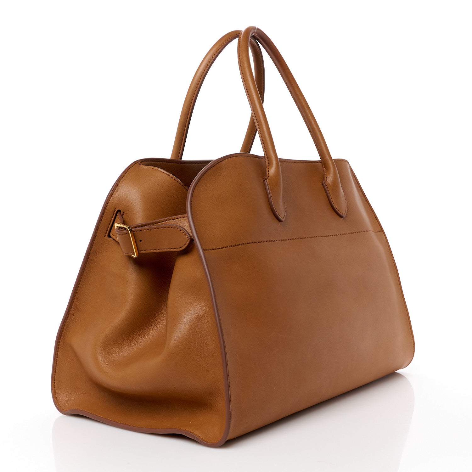 The Row Polished Saddle Calfskin Soft Margaux 15 Cuir 4 of 14
