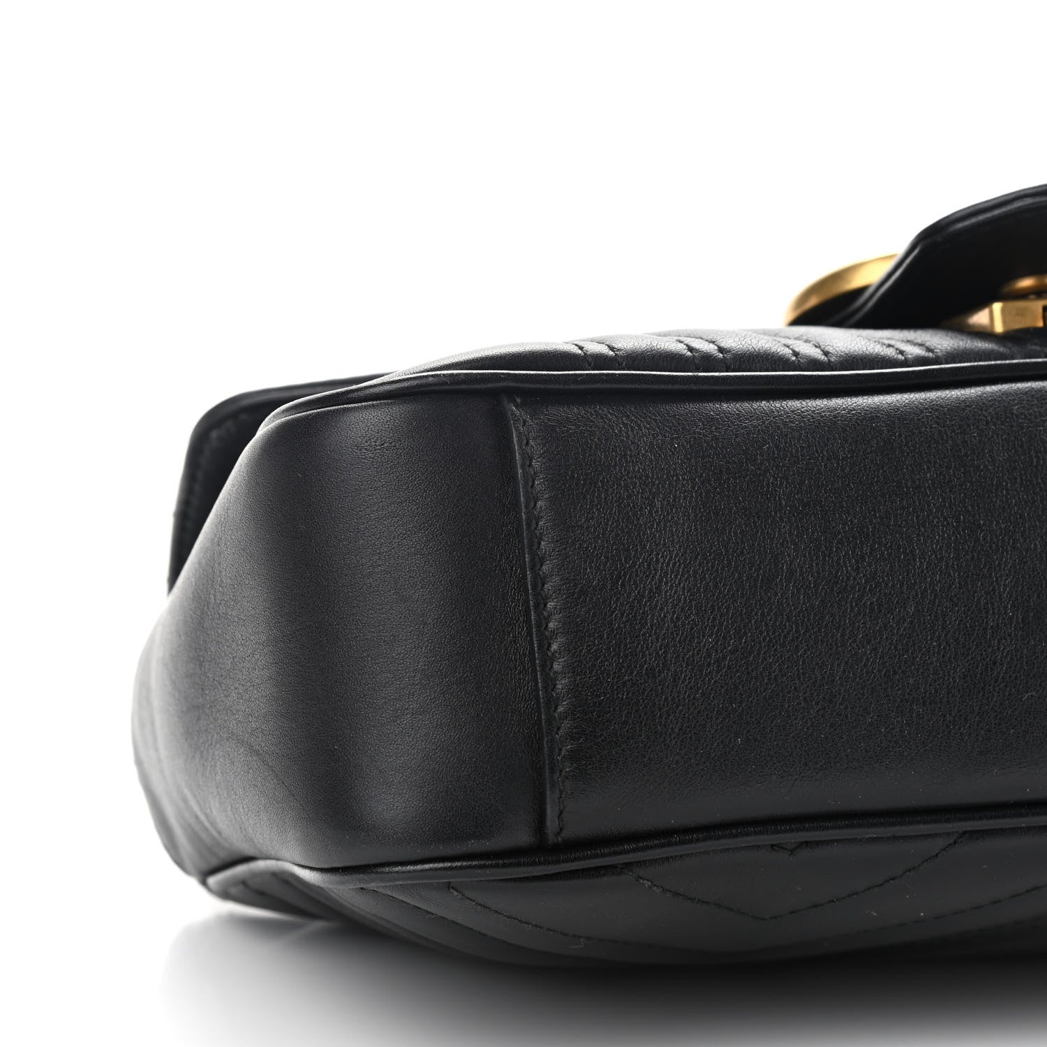 Gucci Calfskin Matelasse Small GG Marmont Shoulder Bag Black 10 of 12