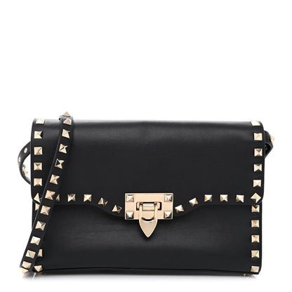 Valentino Garavani Vitello Medium Rockstud Flip Lock Crossbody Bag Black 1 of 9
