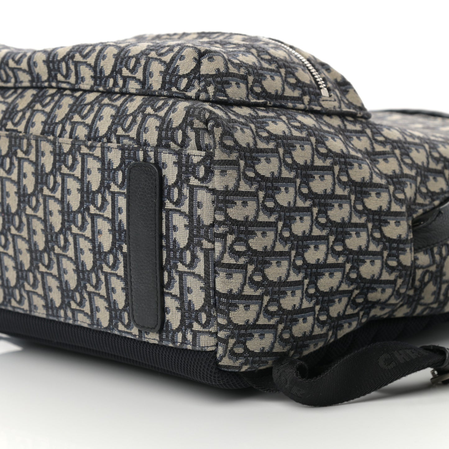 Oblique Calfskin Rider Backpack Beige Black