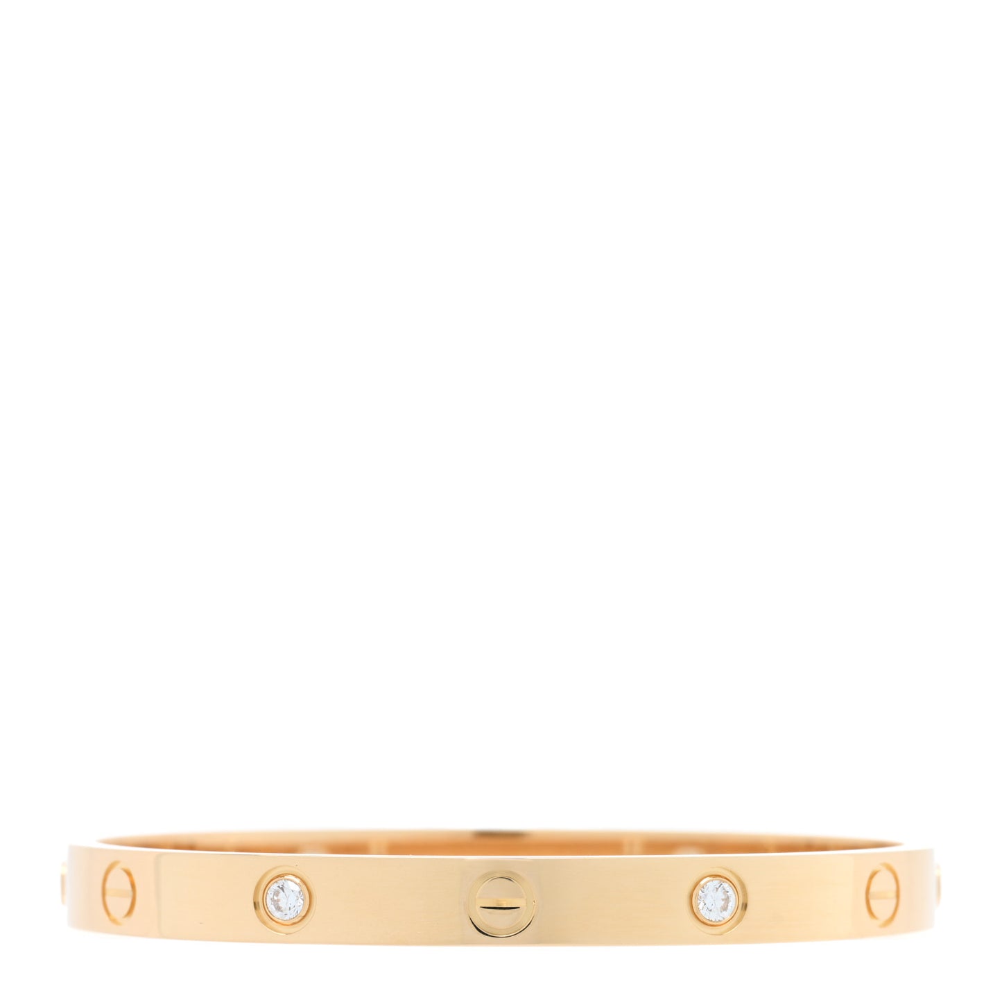 18K Yellow Gold 4 Diamond LOVE Bracelet 17
