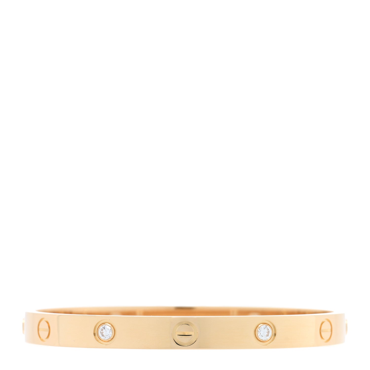 Cartier 18K Yellow Gold 4 Diamond LOVE Bracelet 17 1 of 9