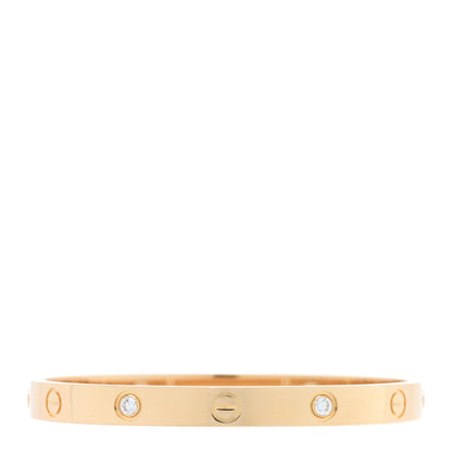 Cartier 18K Yellow Gold 4 Diamond LOVE Bracelet 17 1 of 9