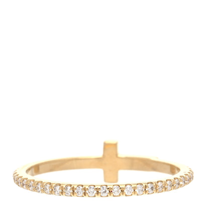 Tiffany 18K Yellow Gold Diamond T Wire Pave Ring 50 5.5 3 of 6