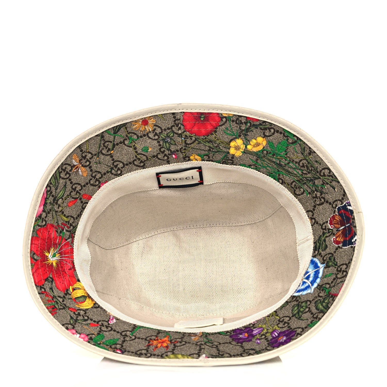 Gucci GG Supreme Monogram Flora Fedora Hat S White 5 of 10