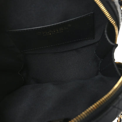Chanel Caviar Quilted Small Round Vanity With Chain Black 5 of 9