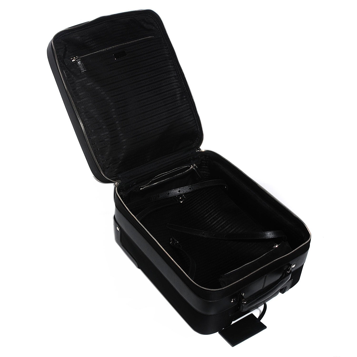 Prada Nylon Carry On Rolling Luggage Black 5 of 10