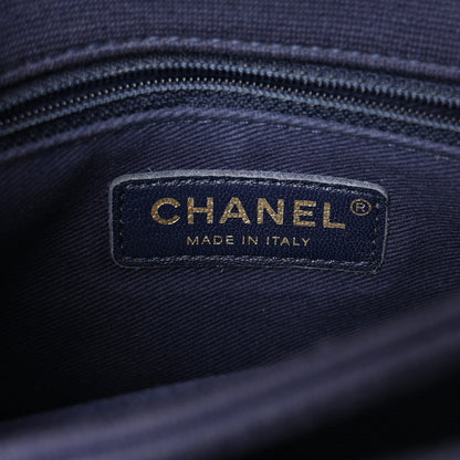 Chanel Jersey Chevron Quilted Small Trendy CC Dual Handle Flap Bag Navy Blue 6 of 13