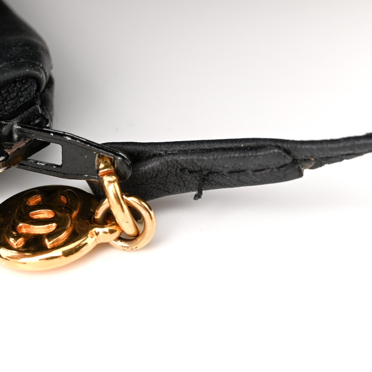 Lambskin CC Drawstring Bag Black