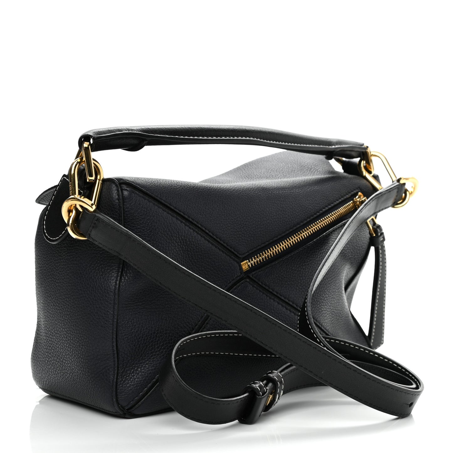 Calfskin Small Puzzle Bag Midnight Blue Black