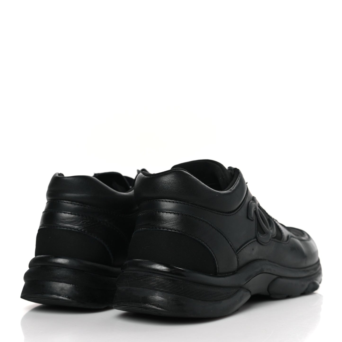 Lambskin Fabric CC Uniform Sneakers 39.5 Black