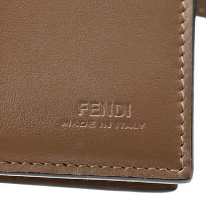 Fendi Vitello Soft F is Fendi Bi-Color FF 1974 Embossed Compact Wallet Maya Black 6 of 8