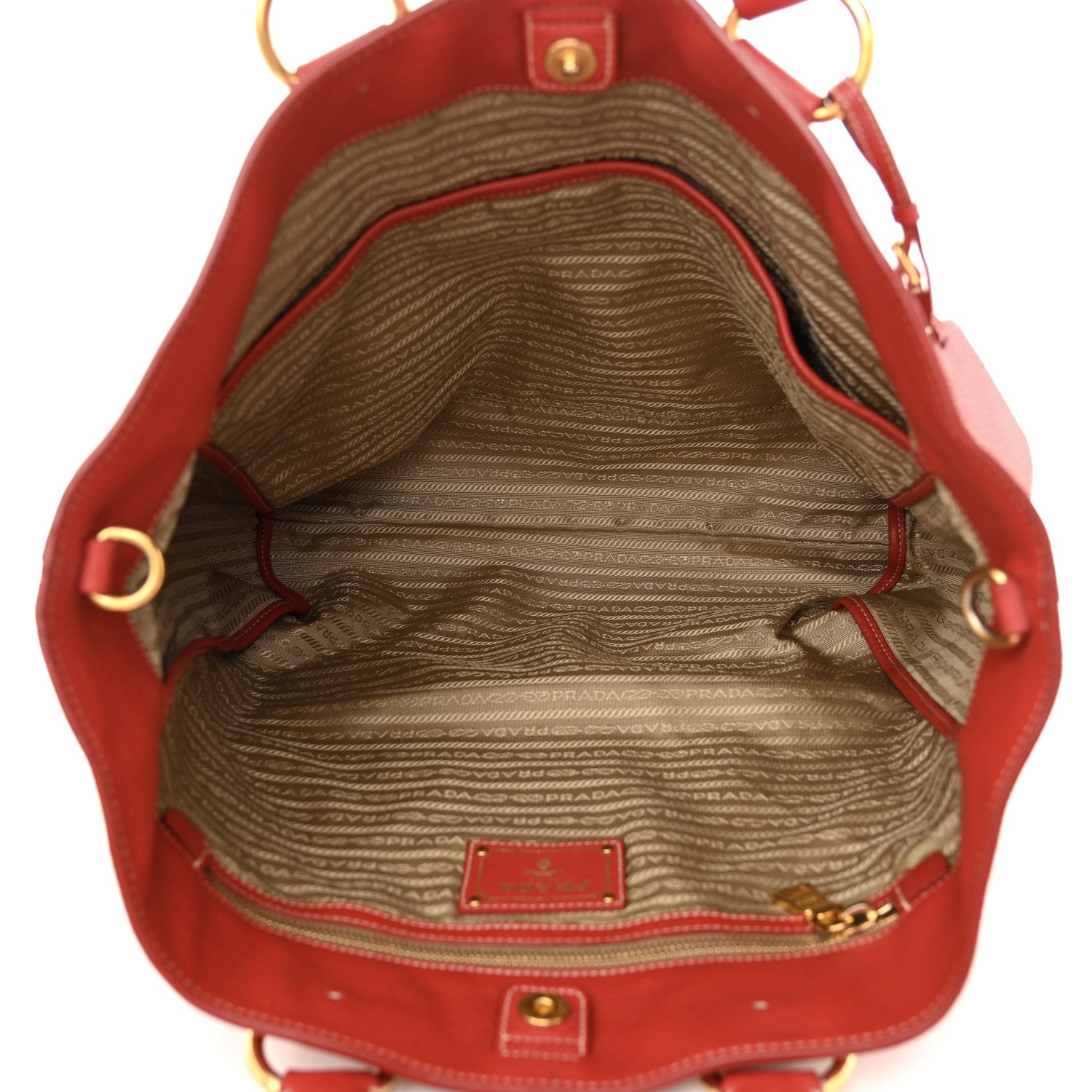 Prada Vitello Daino Tote Rosso 5 of 15