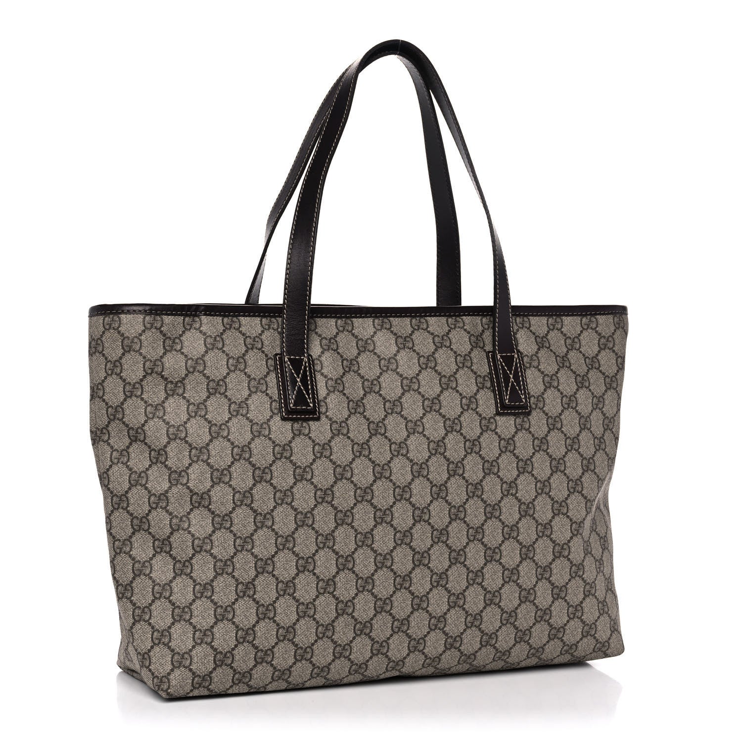 Gucci GG Plus Monogram Medium Zippered Shopping Tote Dark Brown 3 of 12