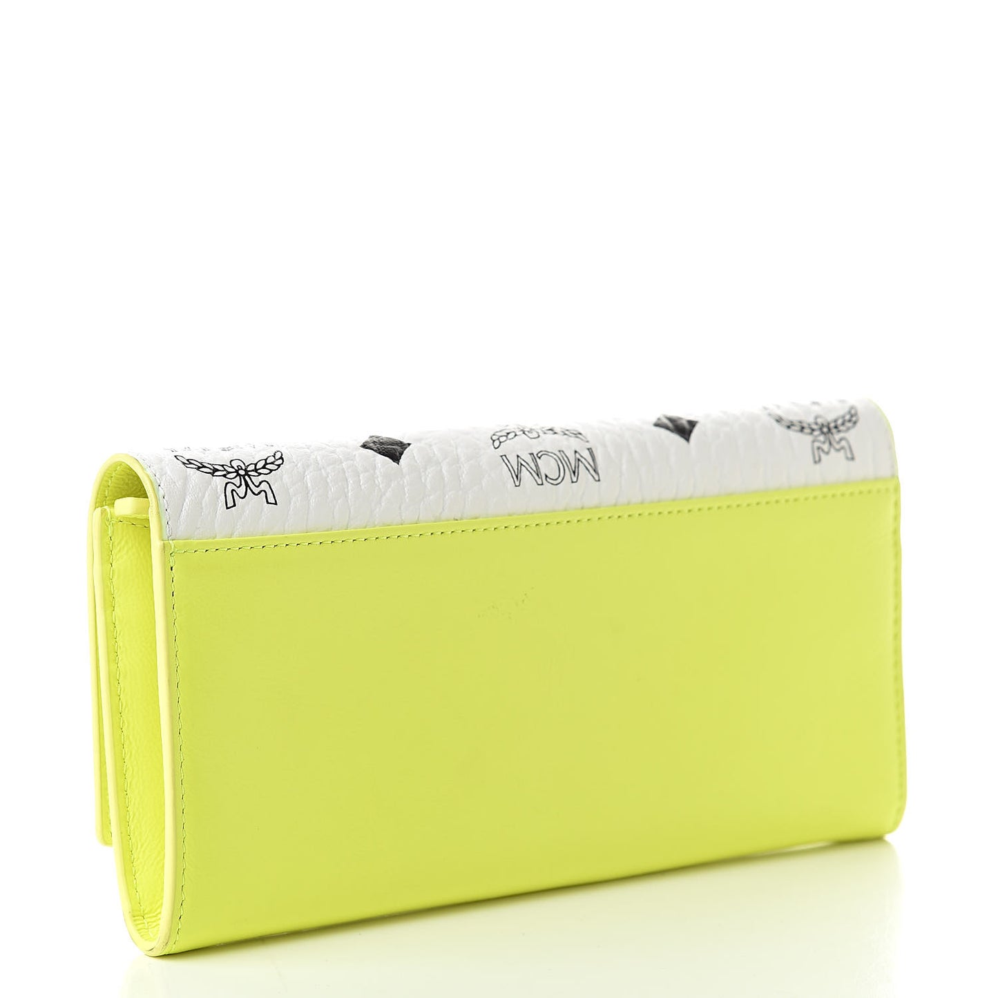 Visetos Grained Calfskin Wilder Flap Wallet White Green