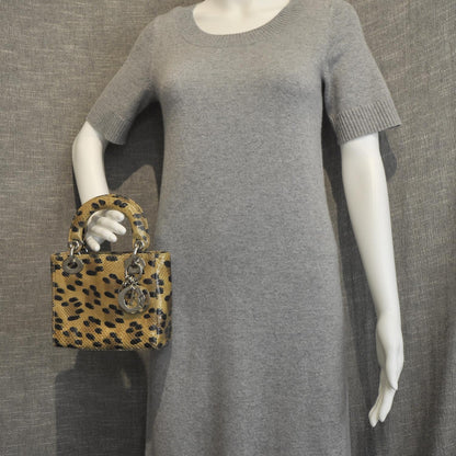 Christian Dior Leopard Printed Python Mini Lady Dior 2 of 8