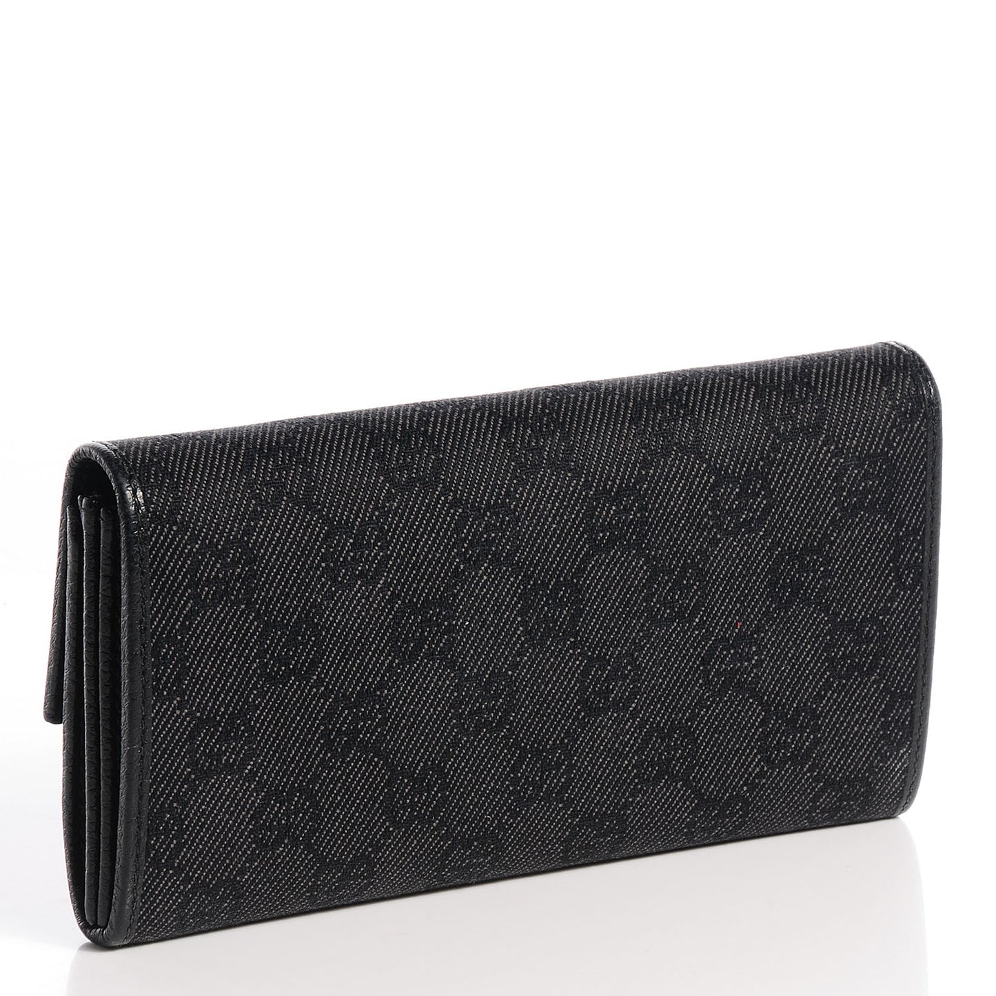 Denim Monogram Continental Wallet Black