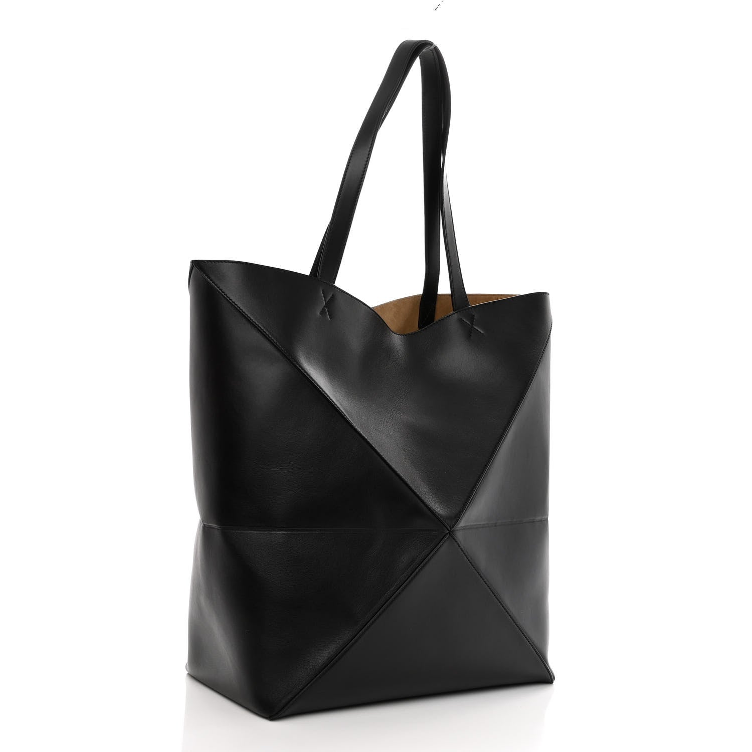 Loewe Shiny Calfskin Large Puzzle Fold Tote Black 3 of 8