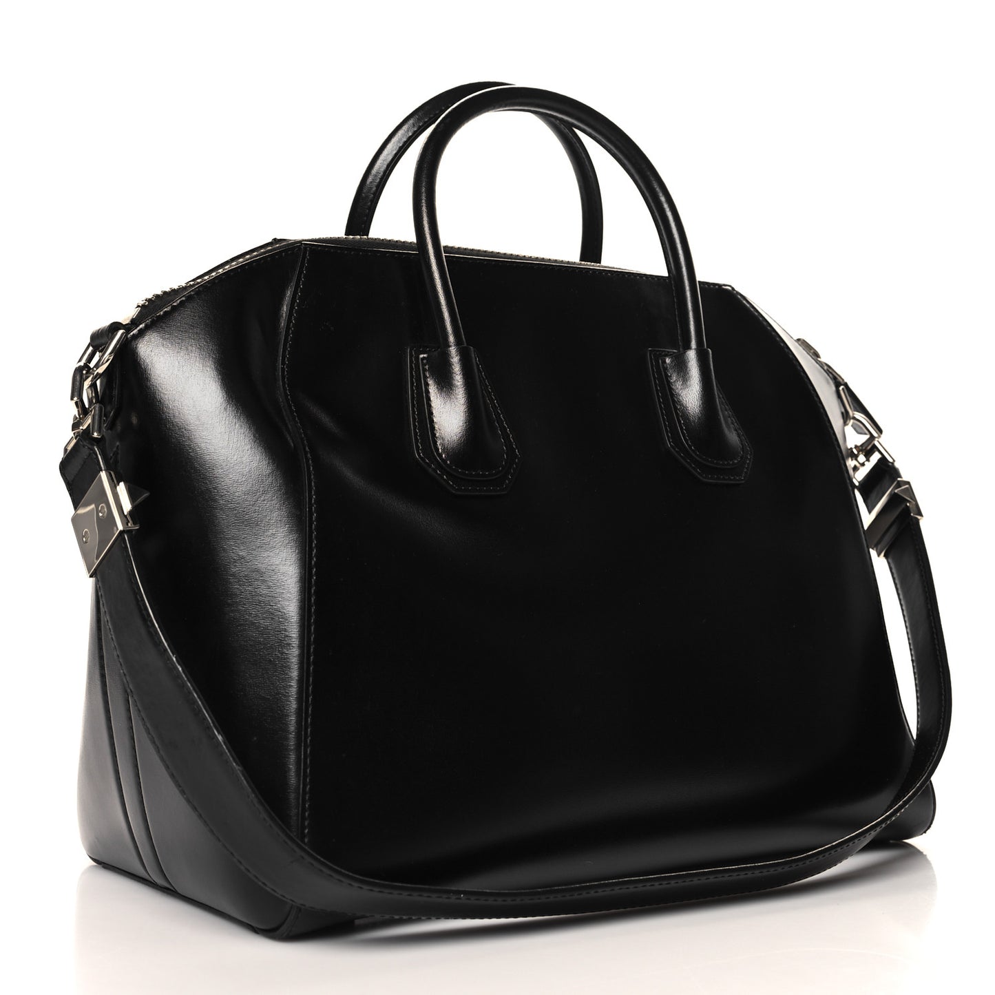 Shiny Lord Calfskin Medium Antigona Black