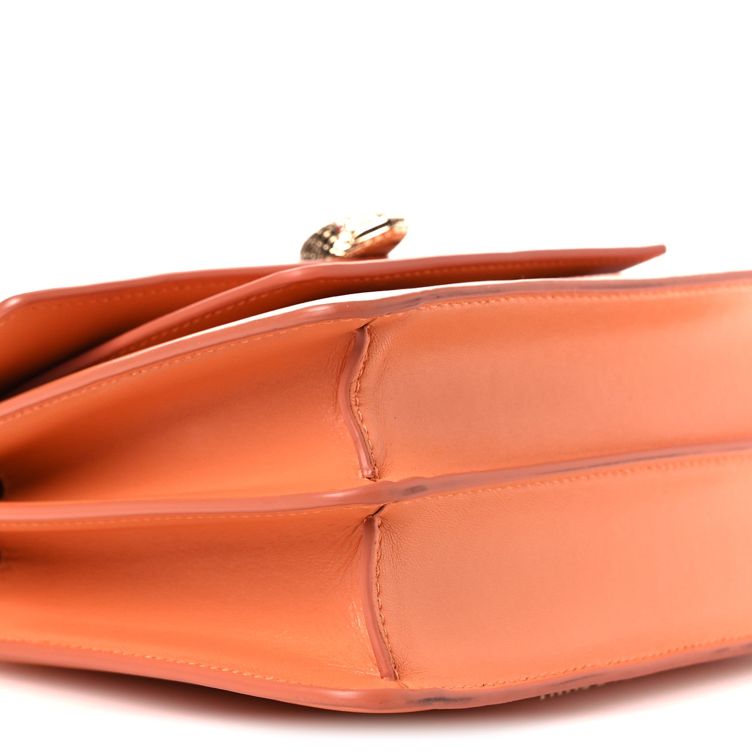 Bulgari Calfskin Serpenti Forever Maxi Chain Crossbody Bag Orange 9 of 11