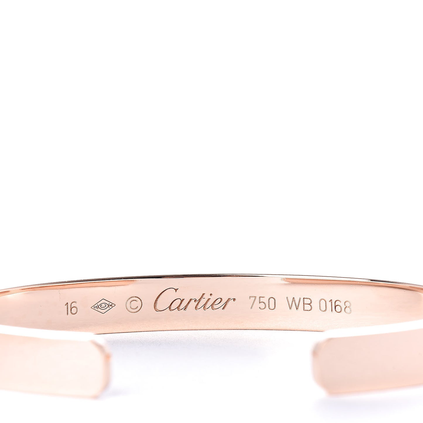 18K Pink Gold LOVE Cuff Bracelet 16