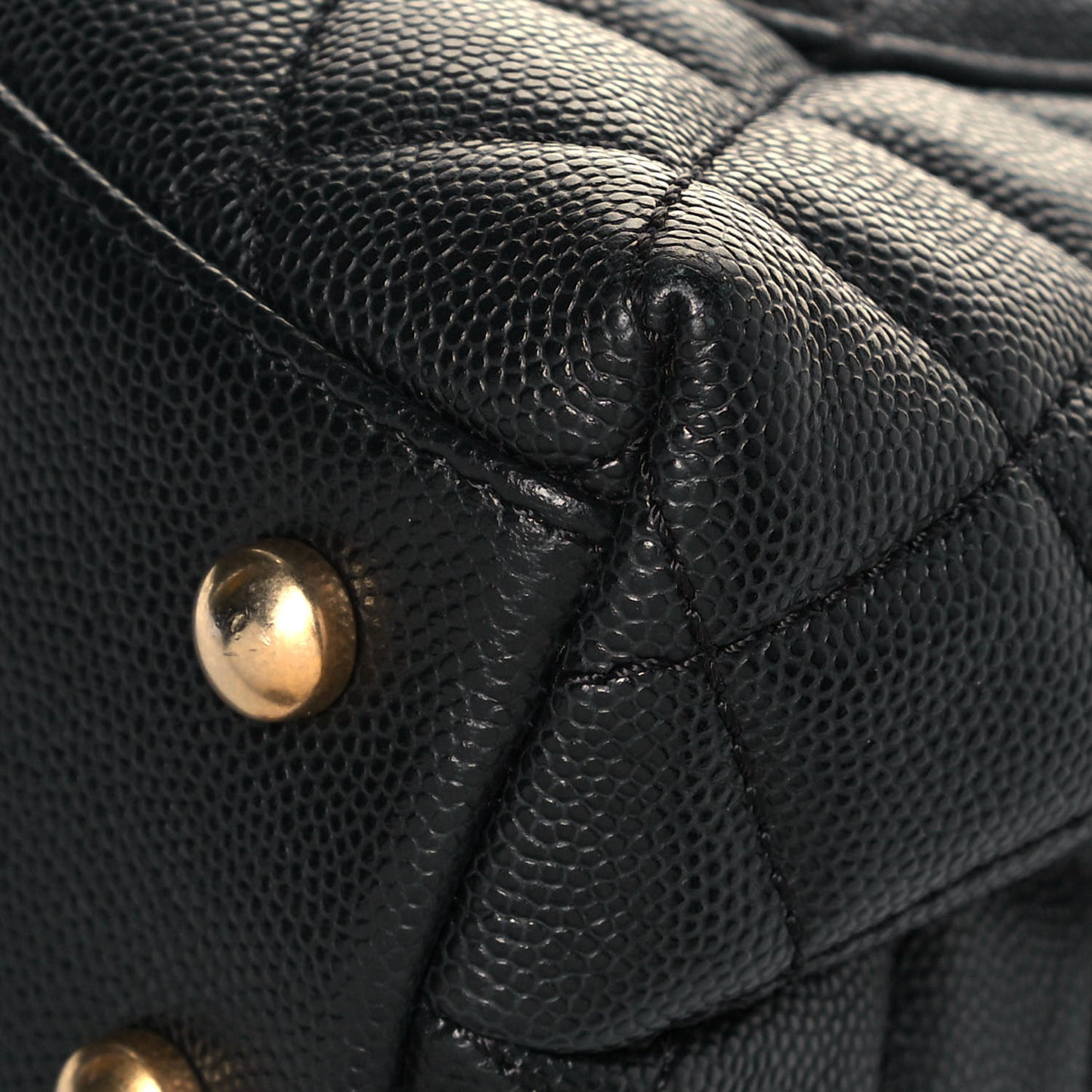 Caviar Quilted Mini Coco Handle Flap Black