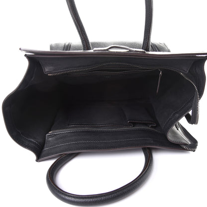 Celine Drummed Calfskin Mini Luggage Black 5 of 11