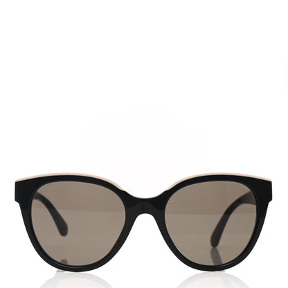 Chanel Acetate CC Butterfly Sunglasses 5414 Black Beige 2 of 7