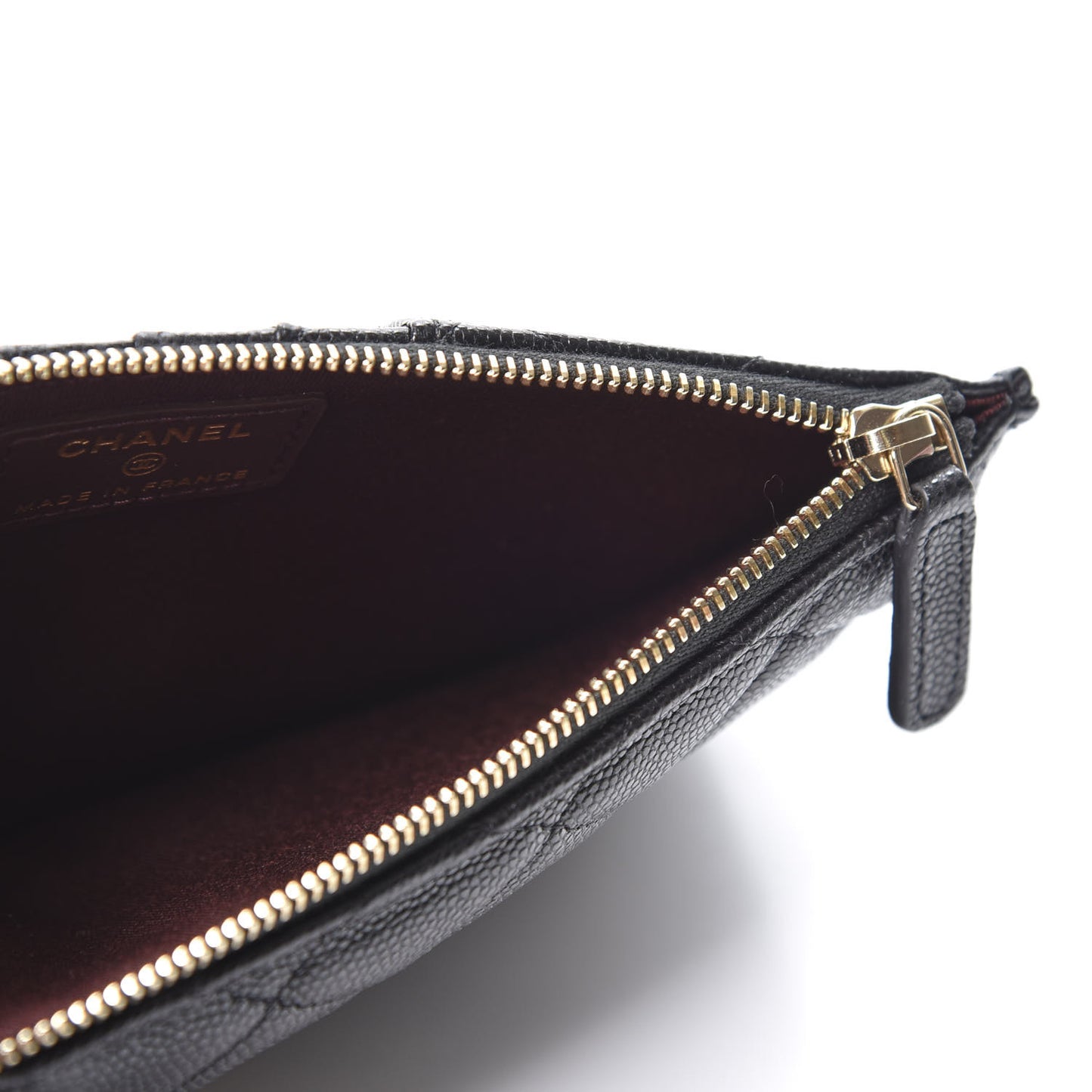 Caviar Quilted Classic Flat Wallet Pouch Black