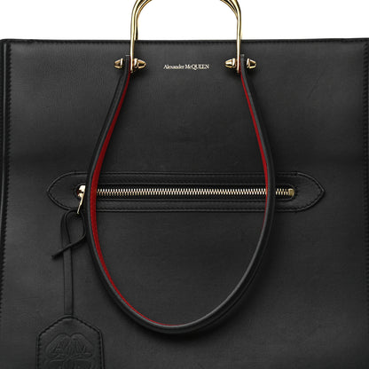 Alexander McQueen Calfskin The Tall Story Shoulder Bag Black Red 6 of 9