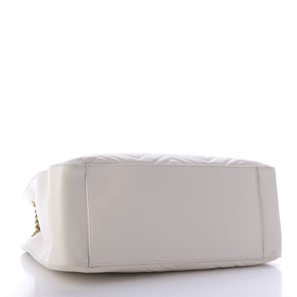 Gucci Calfskin Matelasse Medium GG Marmont Shoulder Tote Bag White 4 of 9