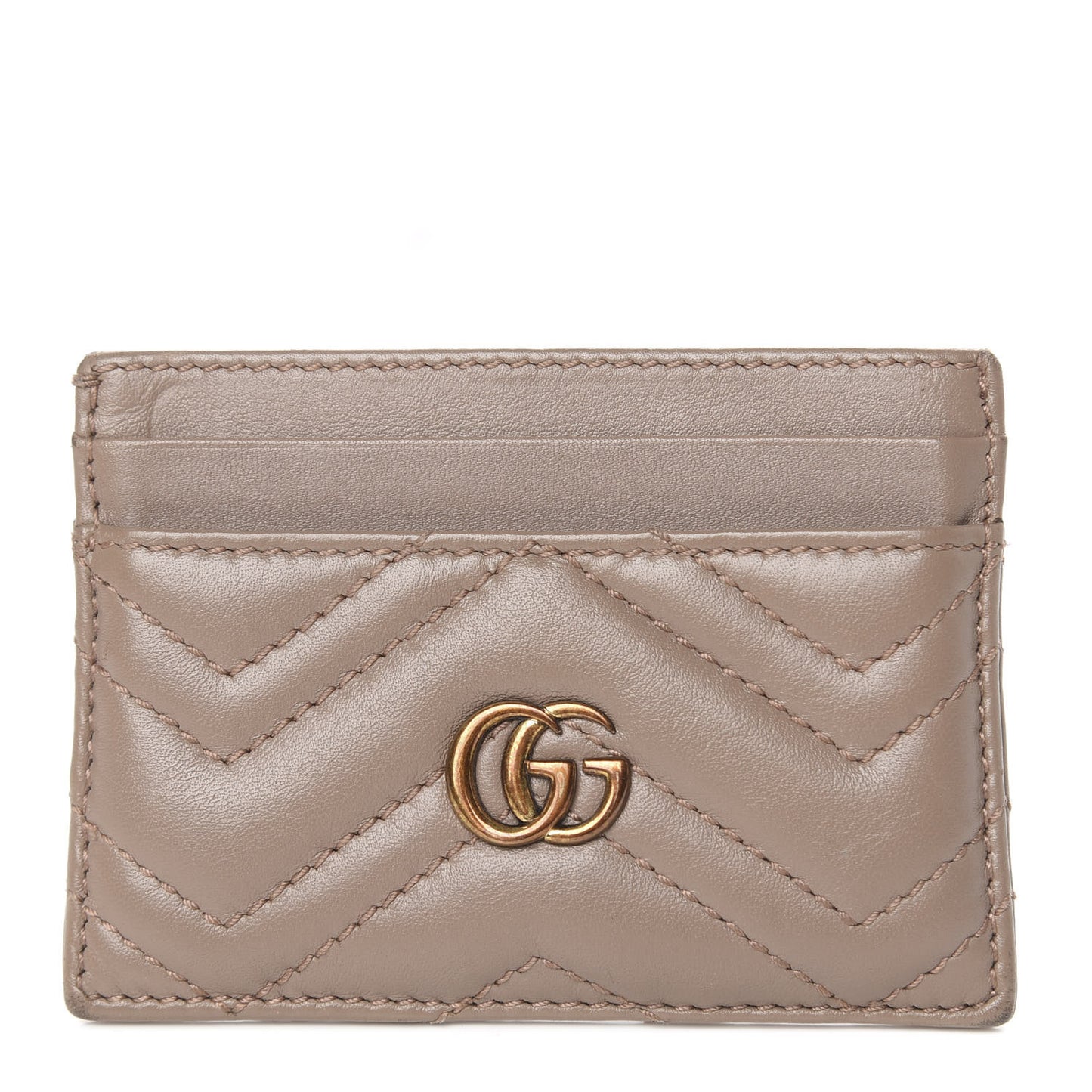Calfskin Matelasse GG Marmont Card Holder Porcelain Rose
