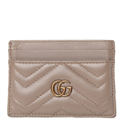 Gucci Calfskin Matelasse GG Marmont Card Holder Porcelain Rose 1 of 9