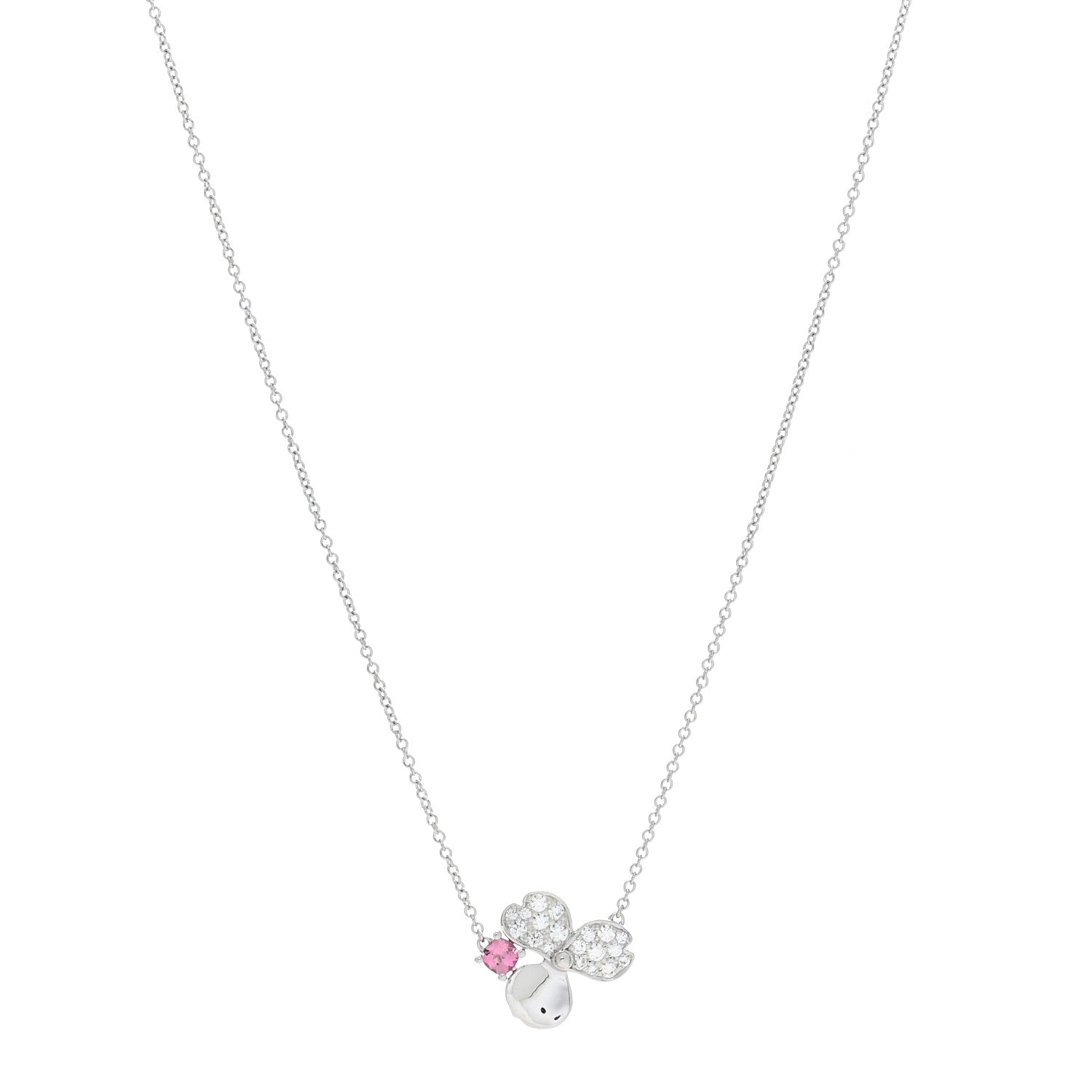Tiffany Platinum Diamond Pink Tourmaline Paper Flowers Pendant Necklace 1 of 3