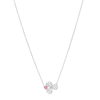 Tiffany Platinum Diamond Pink Tourmaline Paper Flowers Pendant Necklace 1 of 3
