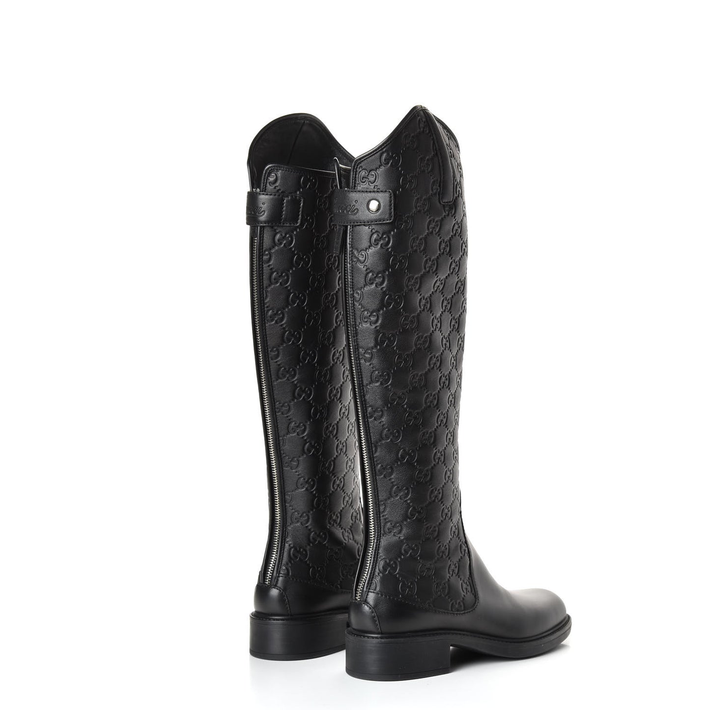 Guccissima Calfskin Miro Soft Knee High Riding Boots 36 Black