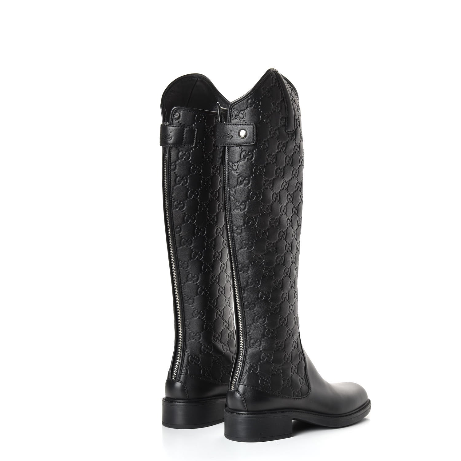 Gucci Guccissima Calfskin Miro Soft Knee High Riding Boots 36 Black 4 of 8