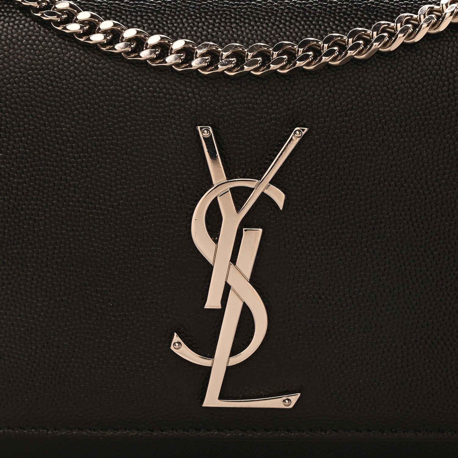 Saint Laurent Grain De Poudre Small Monogram Kate Satchel Black 9 of 12
