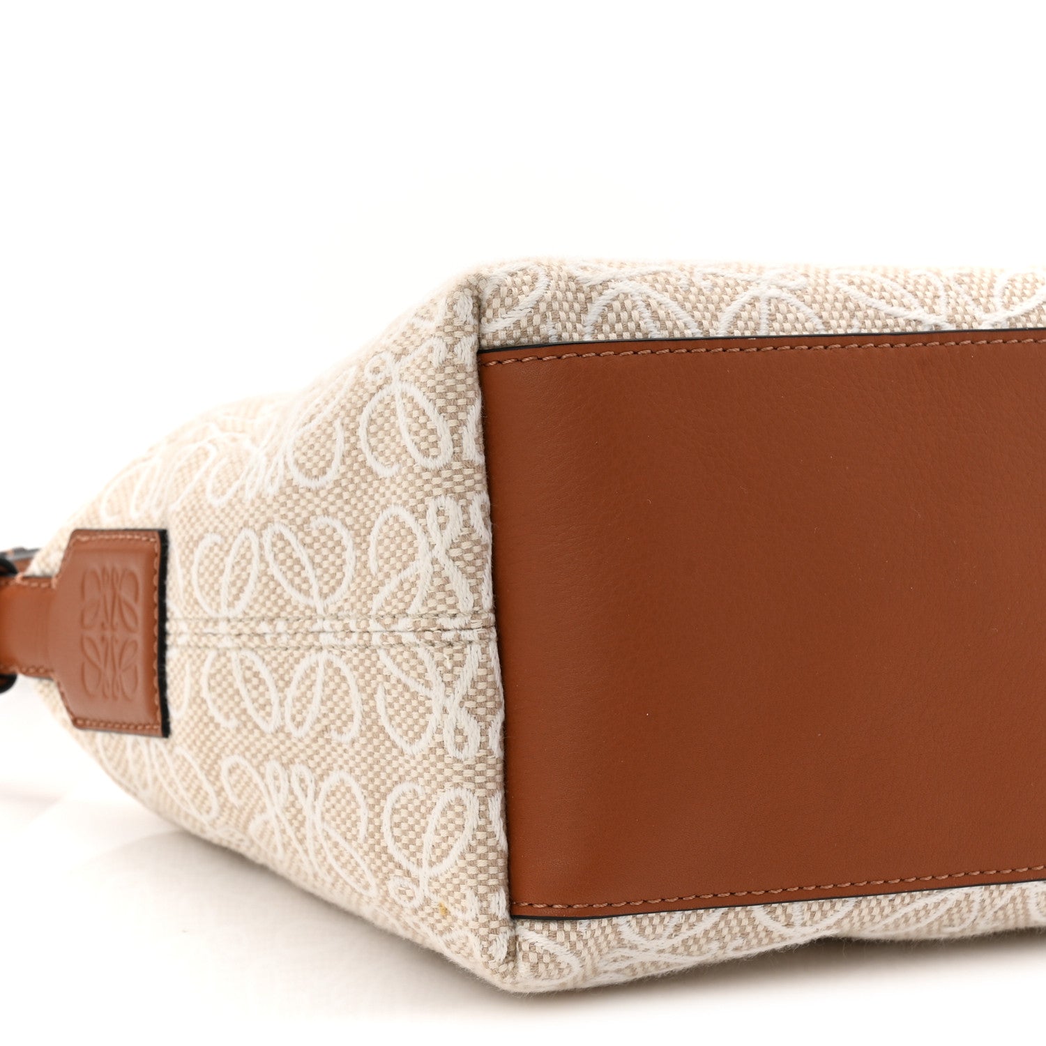 Loewe Jacquard Anagram Calfskin Small Cubi Bag Ecru Tan 9 of 11