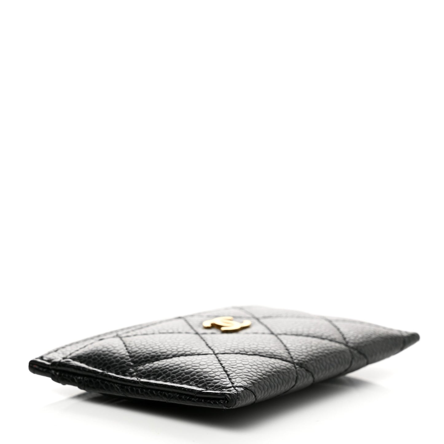 Caviar Quilted Card Holder Black