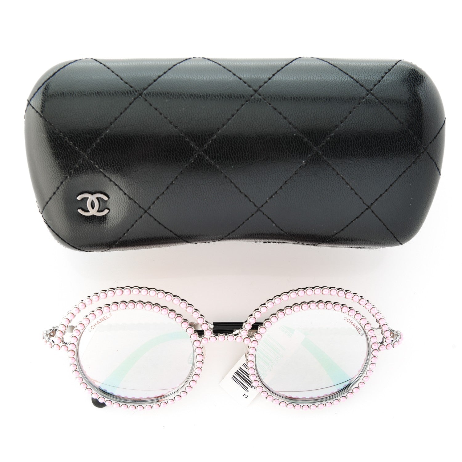 Chanel Pearl Round Sunglasses 71139 Silver Pink 9 of 9